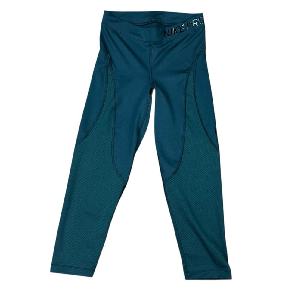 Nike Pro Hypercool Capri Leggings Forrest Green Size XS Running Yoga